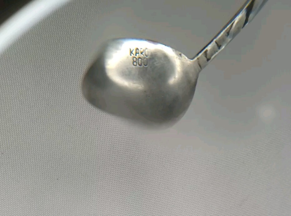 ANTIQUE Karo 800 SILVER SOUVENIR SPOON *missing Crest*
