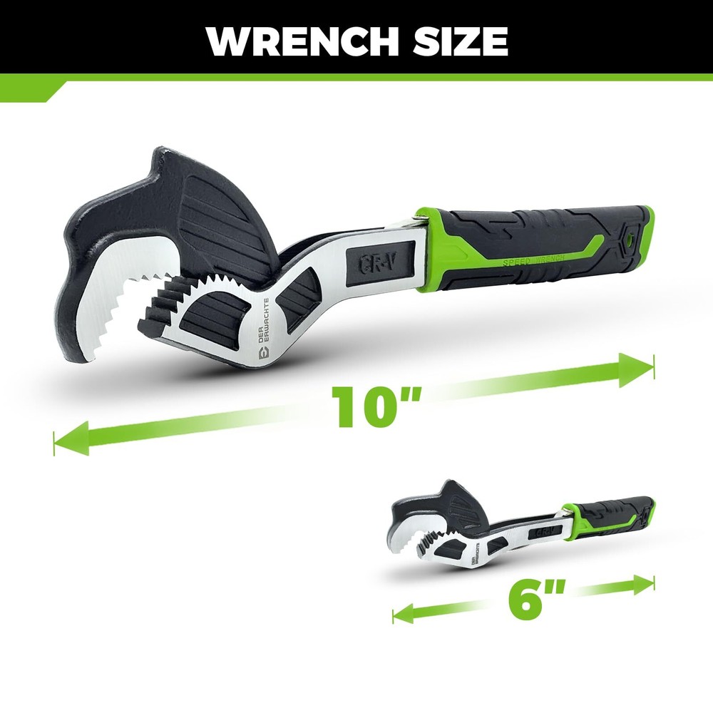 Multifunction Adjustable Pipe Wrench Set 2piece Quick Selfadjusting Power Grip F
