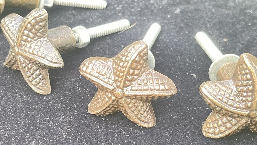 VTG set Bronze Finish STARFISH Drawer Pulls Handles Knobs Set of 4