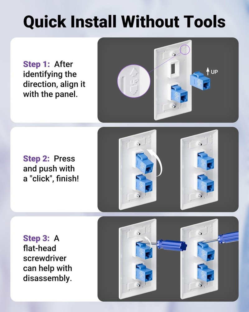 Blue 25-Pack Ethernet Couplers for Customizable Network Setups