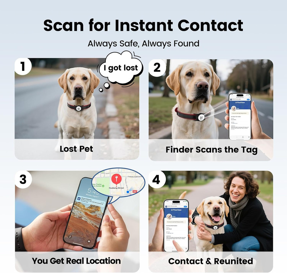 Smart Dog Tracker for Collar, for Ios & Android, Pet Location Tracker with Holde
