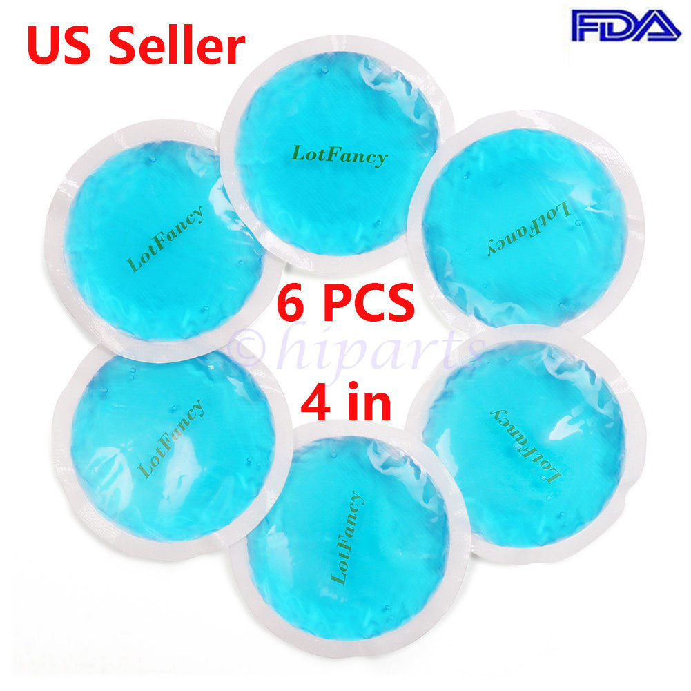 6Pcs Small Round Ice Gel Pack Hot Cold Therapy Heating Cooling Cloth Backing Kit