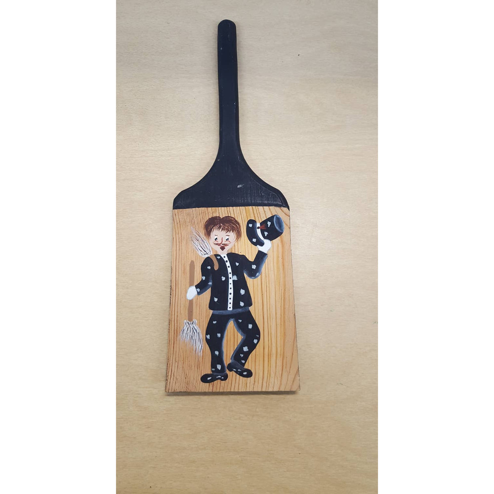 51" Painted Paddle Oven Black and White Character