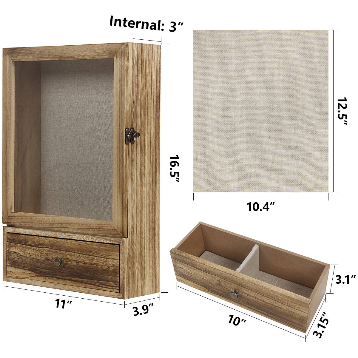 Shadow Box Display Case Large 11x16 Shadow Box Picture Frame W/ Drawer