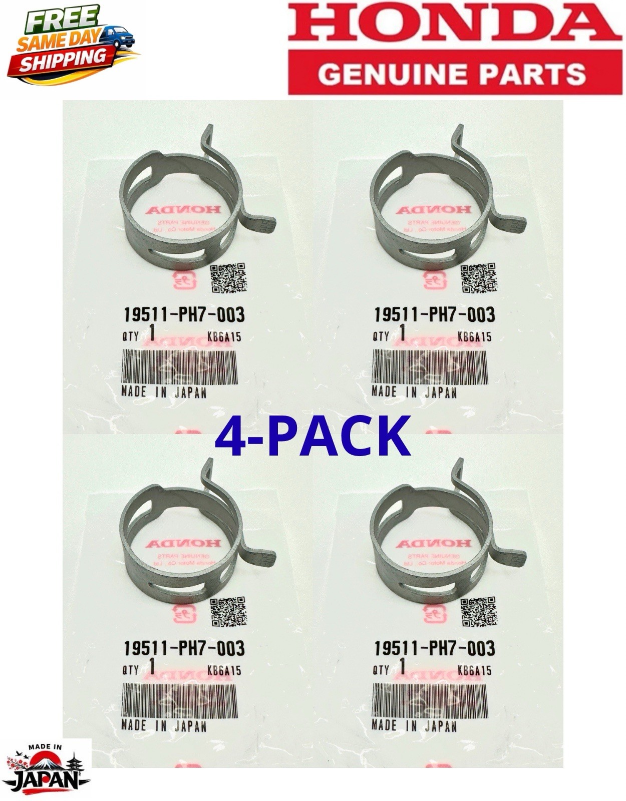 4-PACK 19511-PH7-003 GENUINE OEM HONDA ACURA 36.5mm CLAMPS FOR RADIATOR HOSE SET