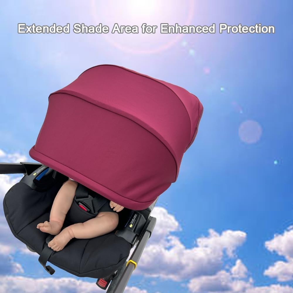 Larger Replacement Canopy for Doona+ & Doona i Strollers - Wine Red Elegance