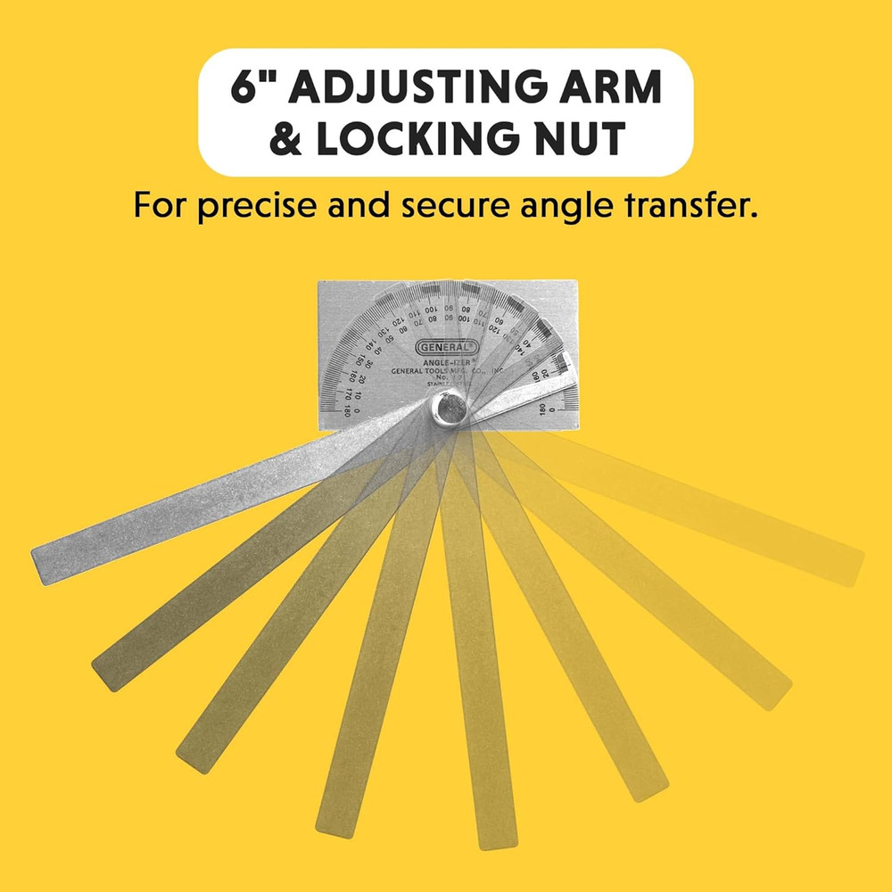 Angle Protractor #17 Stainless Steel Square Head - Measuring Tool for Carpenters