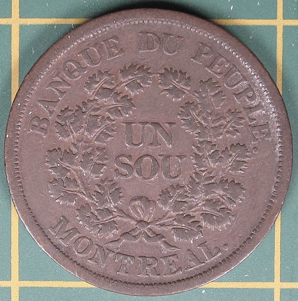 c.1838 Lower Canada Un Sou Token LC-5A5