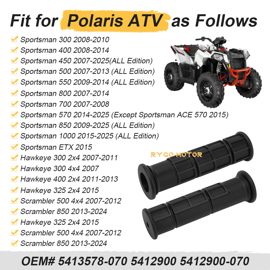 Handlebar Grips for Polaris Sportsman 300 400 450 500 550 570 700 800 850 1000