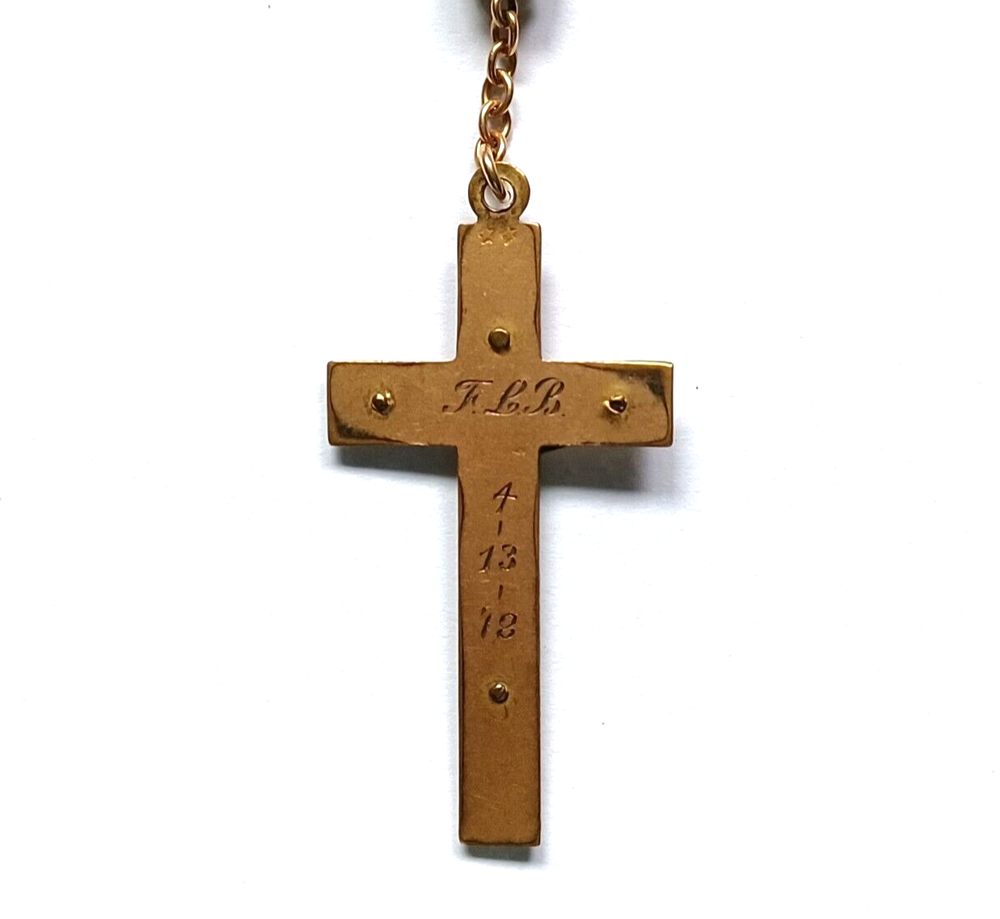 Vintage Green Glass Beaded Rosary