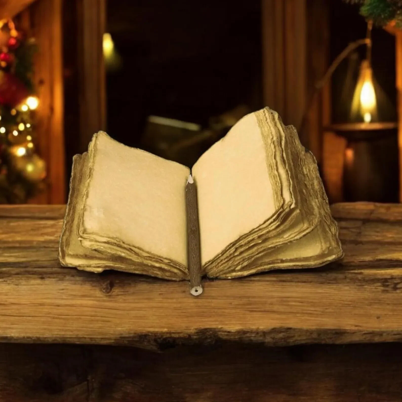 400 Page Large Grimoire Vintage leather journal, Tree of Life Fat Journal.