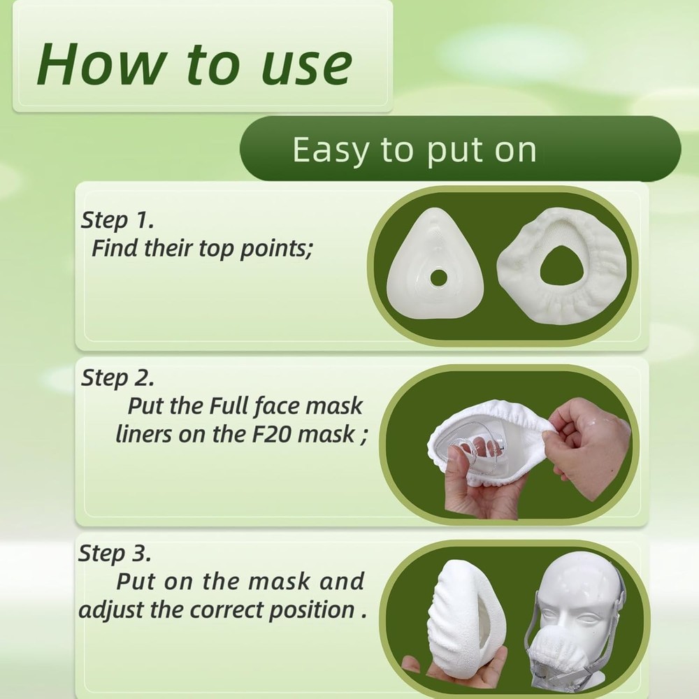 6 Pack CPAP Mask Liners Compatible with Full Face Cushion Covers Medium