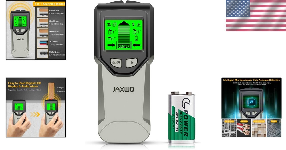 5-in-1 Wall Scanner with Bright LCD - Effortless Stud Detection Made Easy!