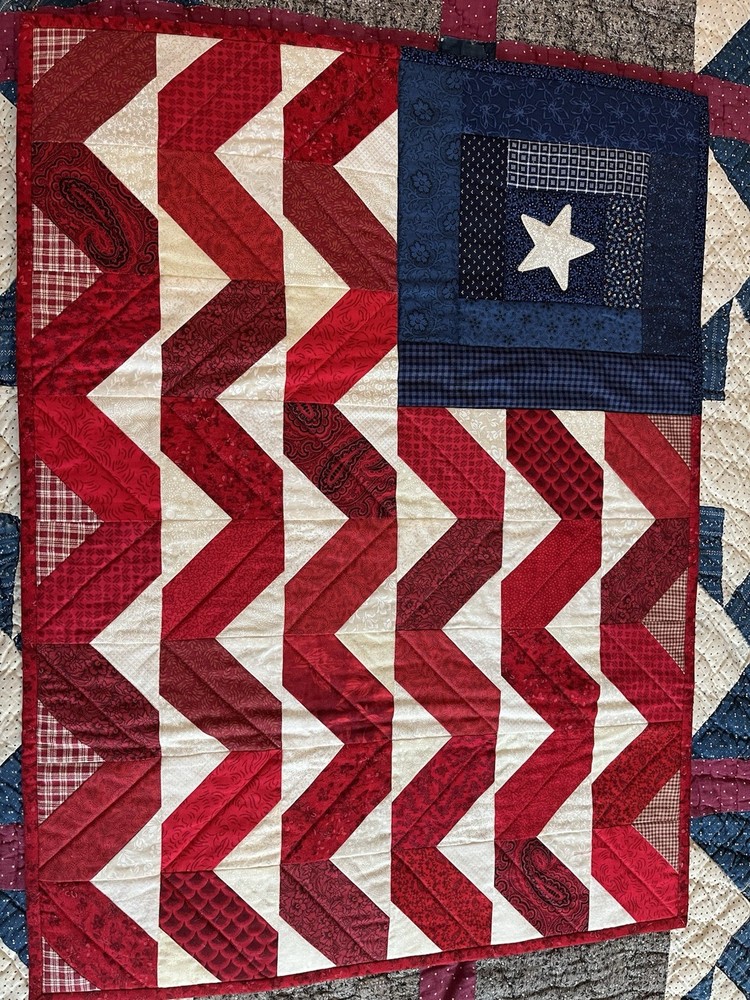 Handmade Quilt American Flag Patchwork