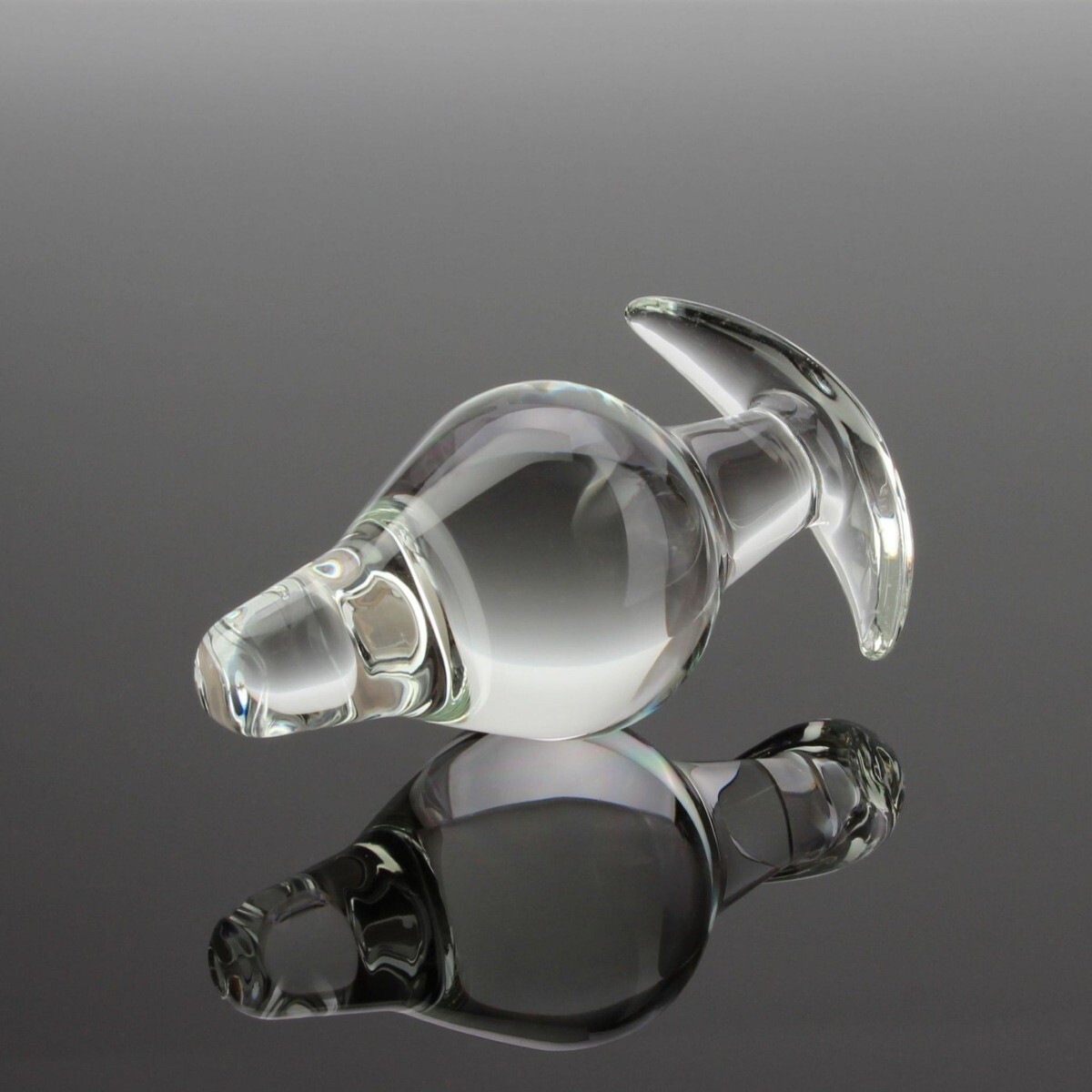 Wearable Glass Extra Thick Anal Butt Plug Probe with Anchored Base Anal Sex Toys