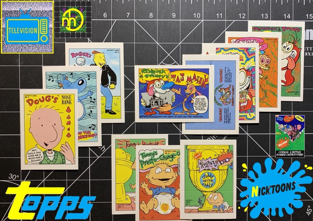 1993 Topps Nicktoons - Activity Cards - Complete Set of 11