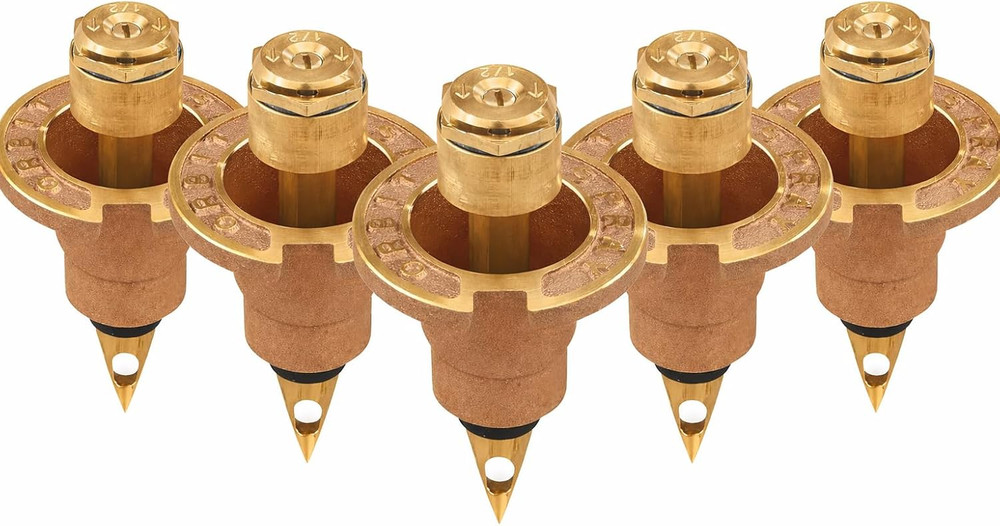 5-Pack 54071 Brass Pop-Up Flush Head Sprinkler with Half Pattern Spray Nozzle -