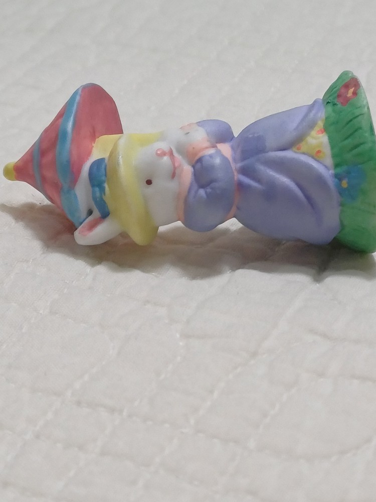 Mrs Rabbit Mini Rare Ceramic Easter Decorative Figurines 2.5 In