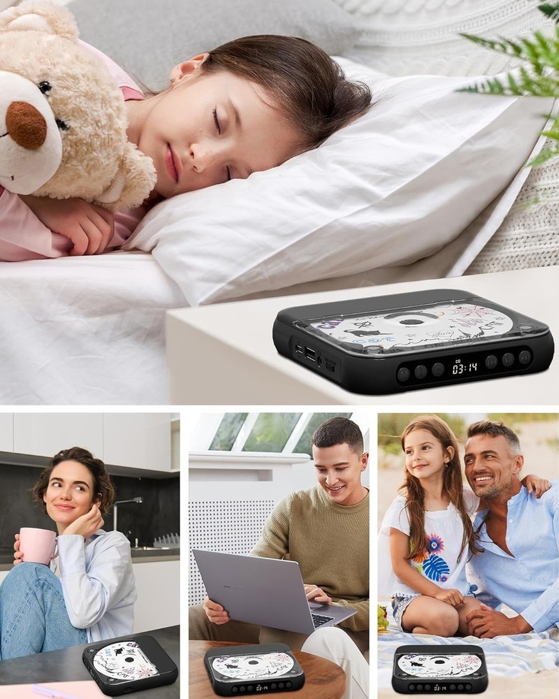 Bluetooth 5.1 Portable CD Player