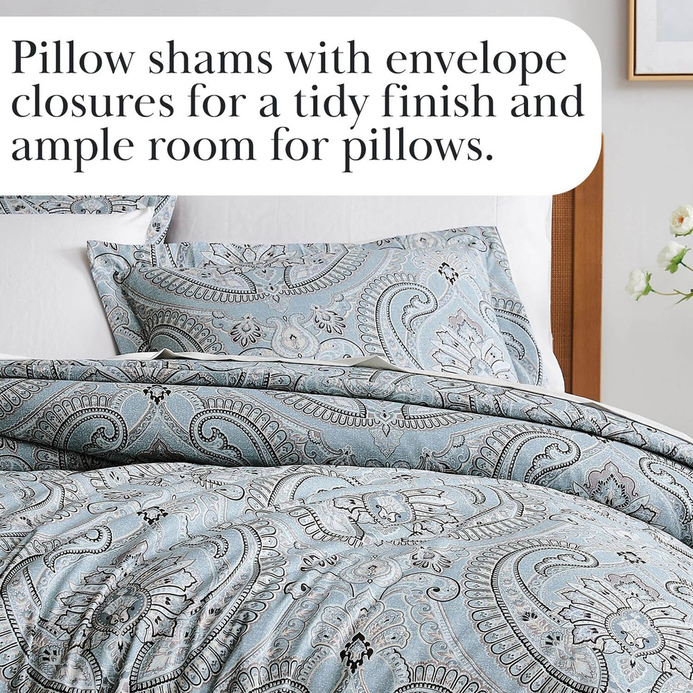 Oversized Full/Queen Size Comforter Bedding Set, Boho Paisley Bedding, Full Size