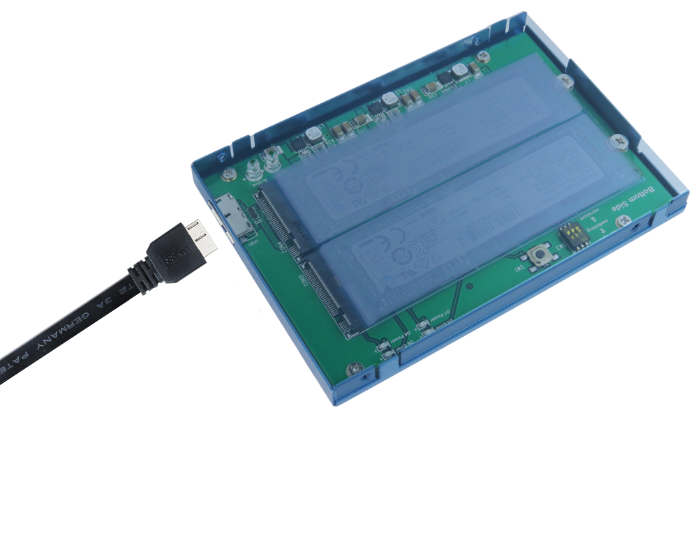 USB 3.1 Micro B to M.2 B Key X2 Raid Card