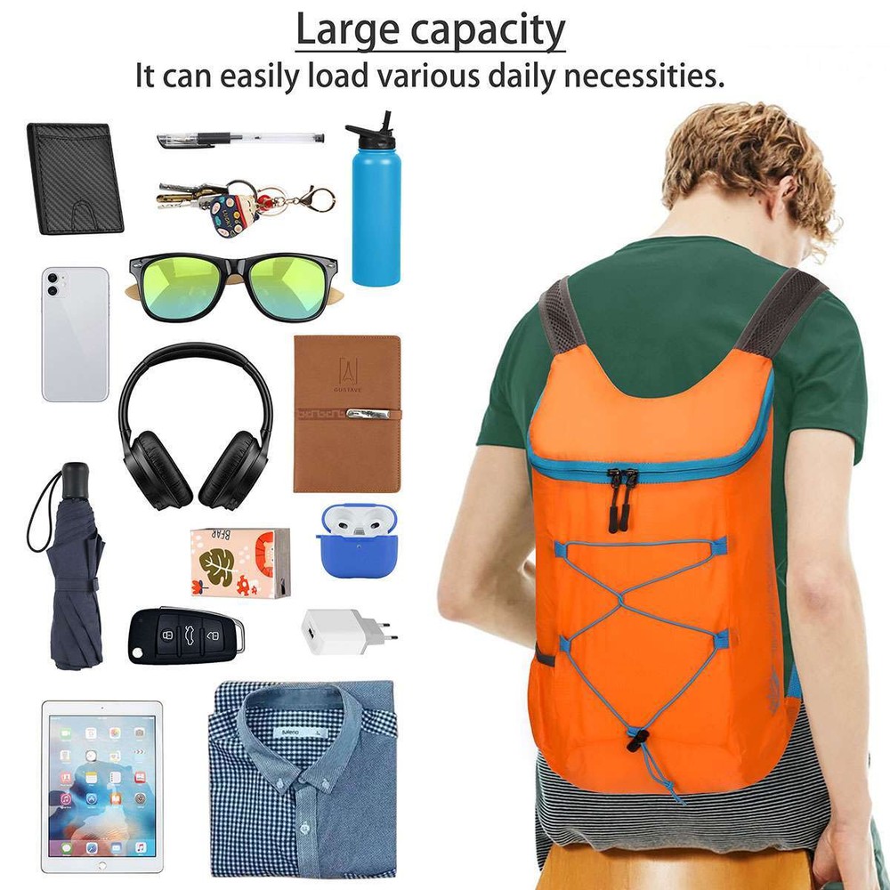 Durable Lightweight Packable Backpack Water Resistant Travel Daypack Foldable