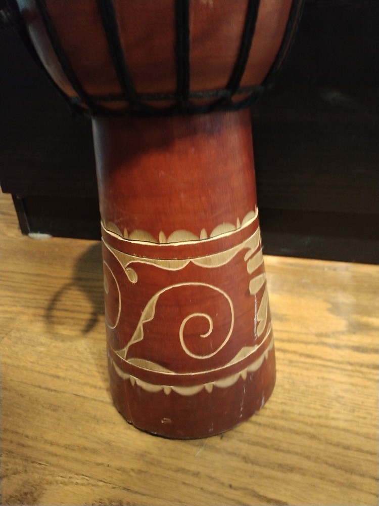 Hand Carved Wood Djembe Drum