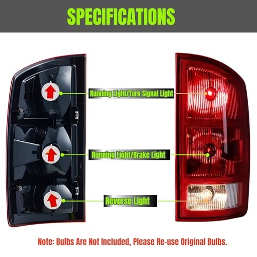 Tail Lights Compatible With 2002 2003 2004 2005 2006 Driver Side+Passenger Side