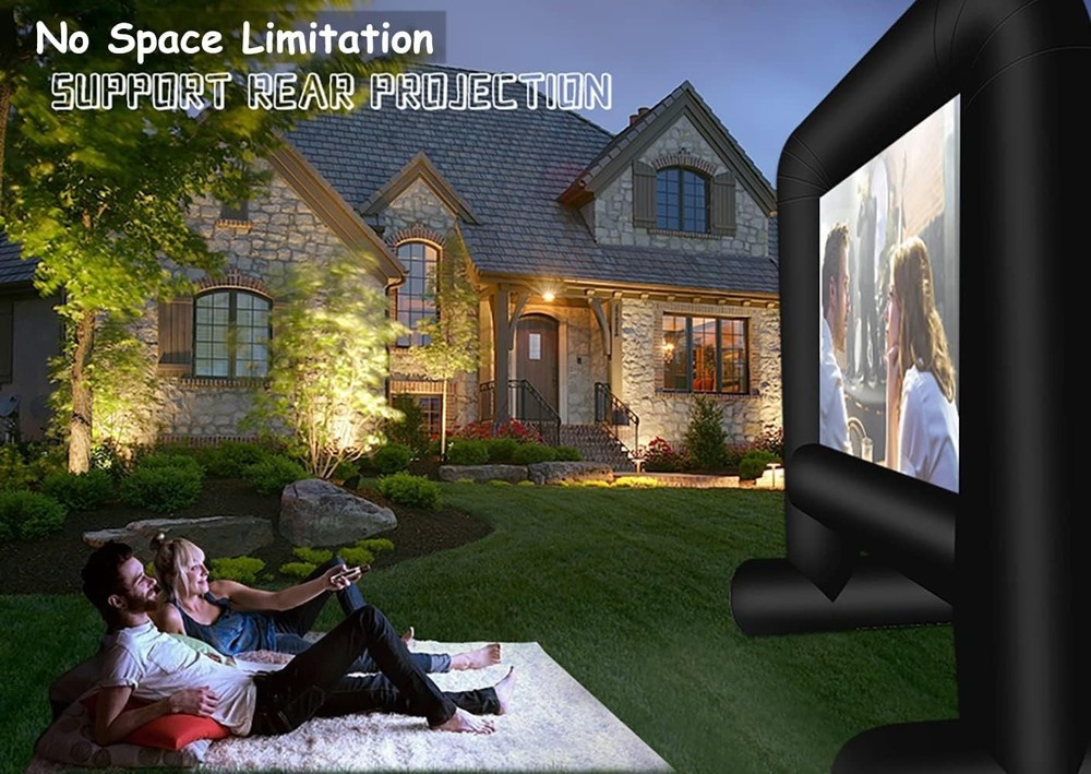 16ft Outdoor Inflatable Projector Screen with Stable Base Easy Setup