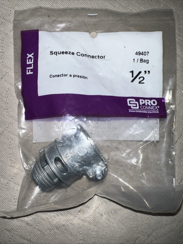 1 PRO CONNEX  1/2"  Squeeze Connector # 49407  Flex