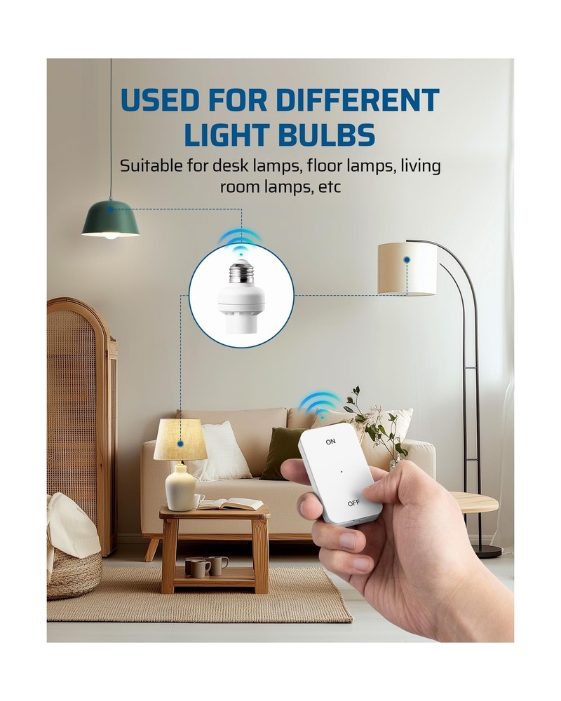 DEWENWILS Remote Control Light Socket, Remote Control Light Bulbs, Wireless L...