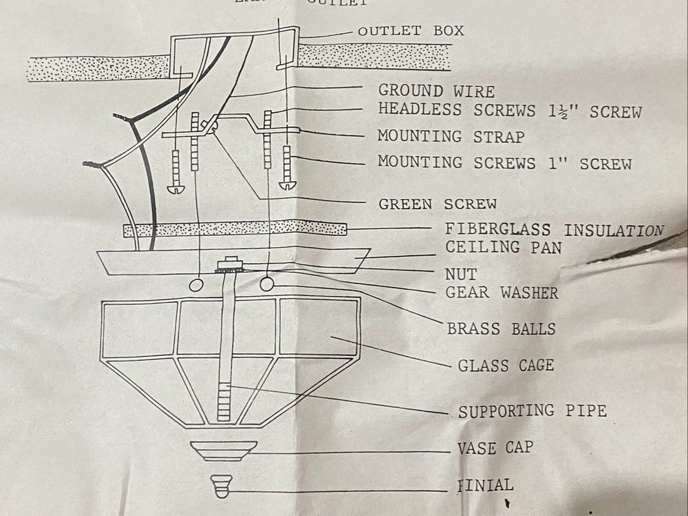 Vintage Hollywood Regency Style Solid Brass Ceiling Light Flush Mount