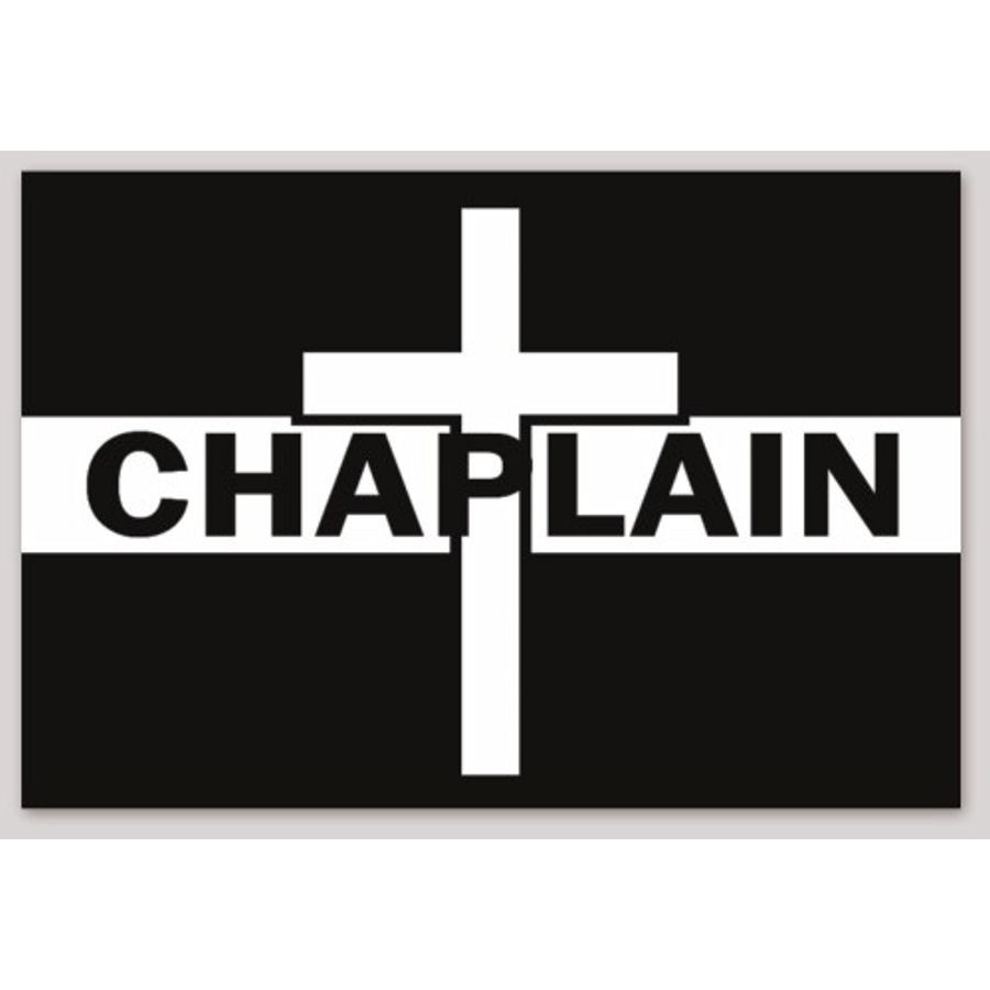 4 Inch Non-Reflective CHAPLAIN Thin White Line EMS Vinyl Sticker