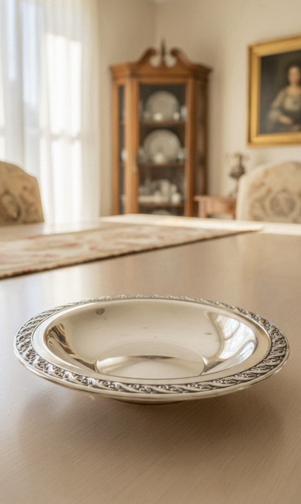 “Vintage 1847 Rogers Bros Spring Flower Silverplate Candy Bon Bon Bowl