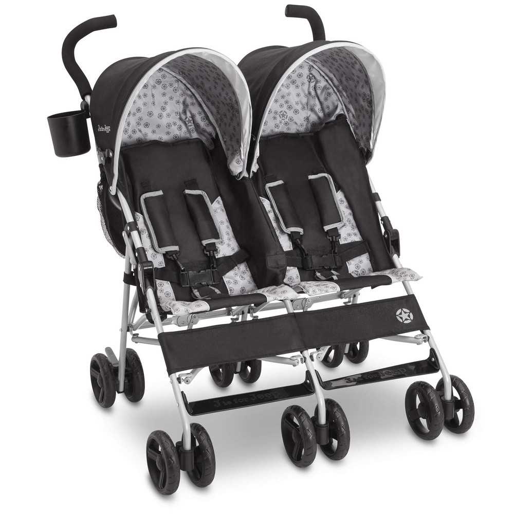 Jeep Scout Double Stroller - Charcoal Galaxy, Lightweight, Easy-Fold