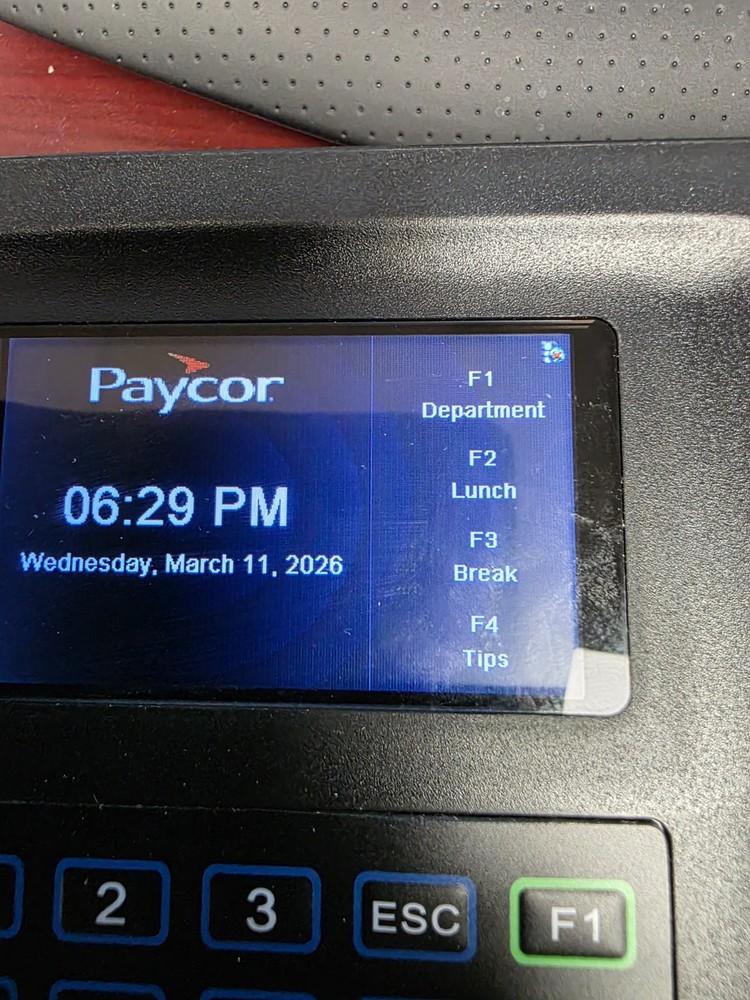 PAYCOR Time Collection System - USED - Works but items missing like book
