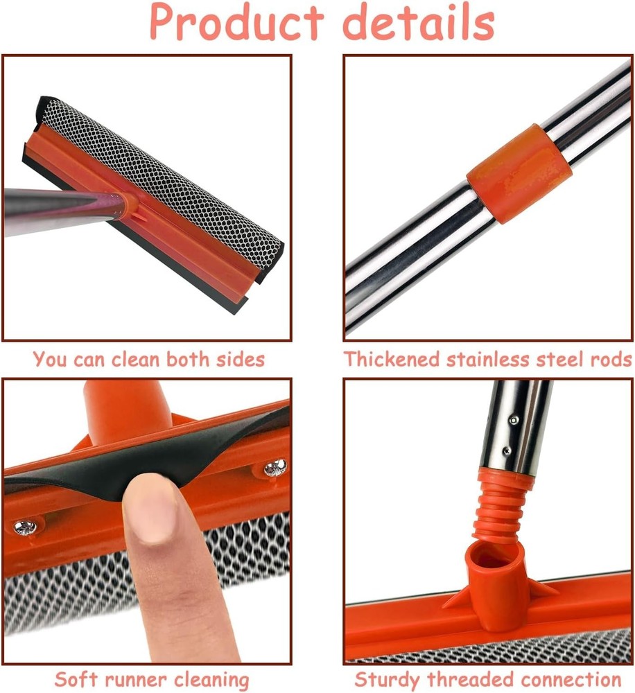 Window Squeegee for Window Cleaning, Squeegee Window Cleaner Tool 2 in 1 Car Win