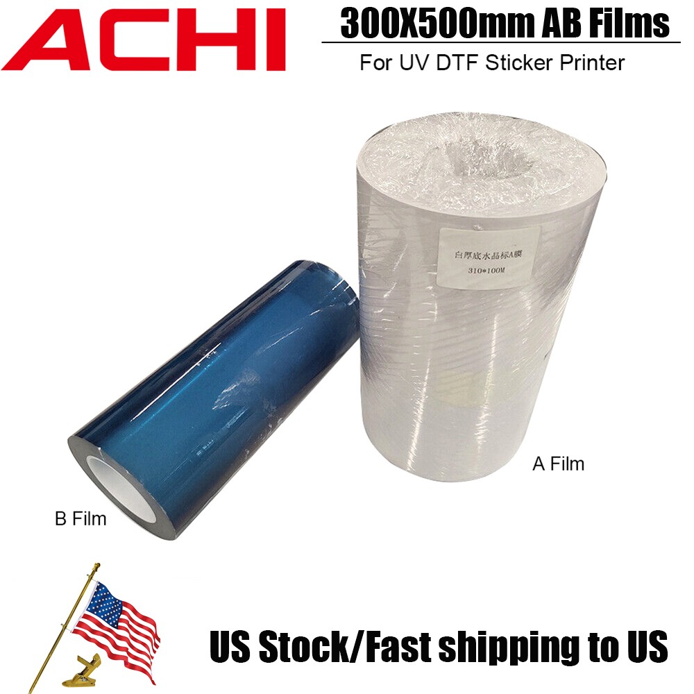 2 Rolls 50m AB Film Roll Transfer Sticker Film For A3 UV DTF Sticker Printer US
