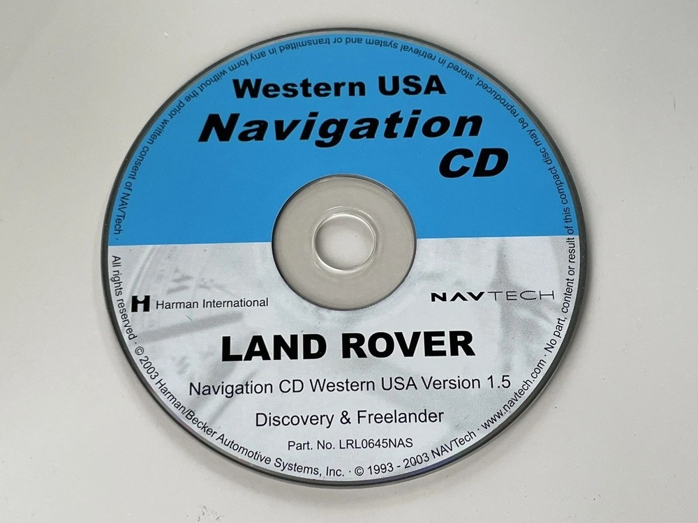 2002 2003 2004 2005 Land Rover Freelander Discovery II Navigation CD WESTERN MAP