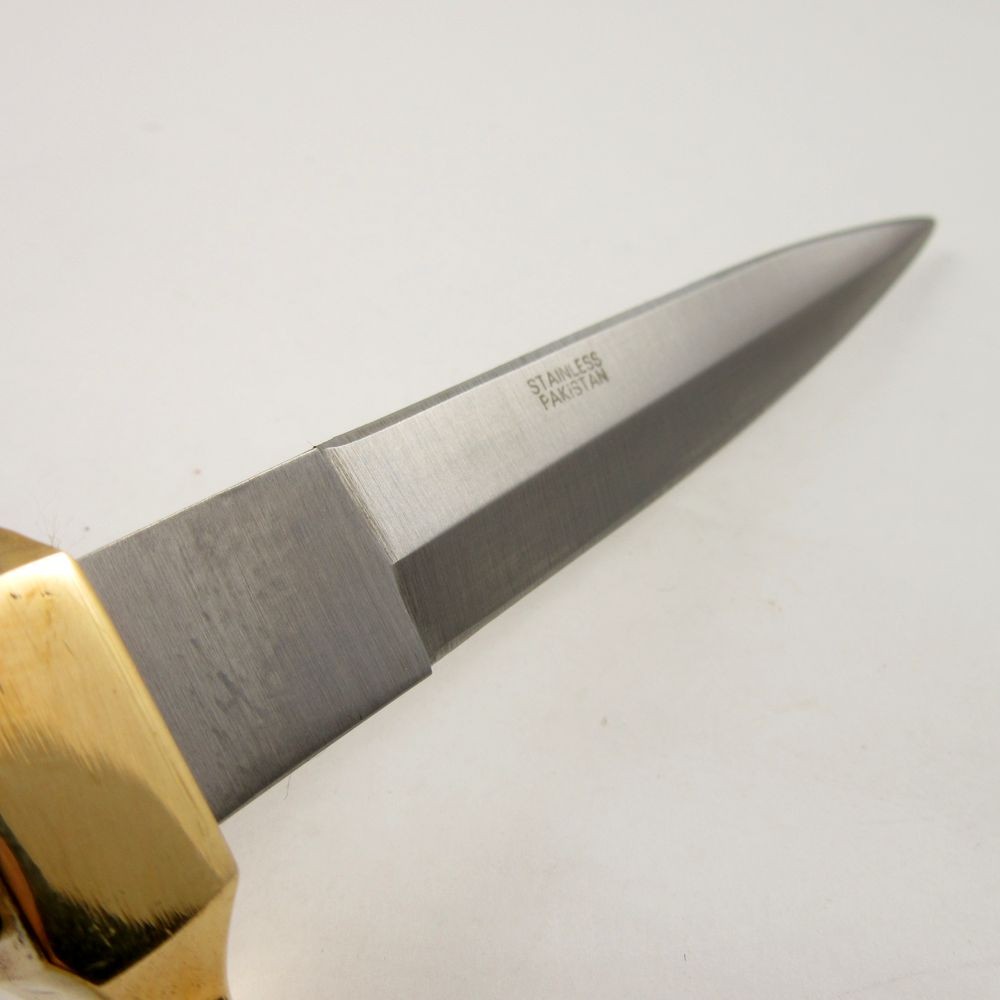 11" Medieval Ice Blade Dagger – Double-Edged Commando Knife w/ Leather Sheath