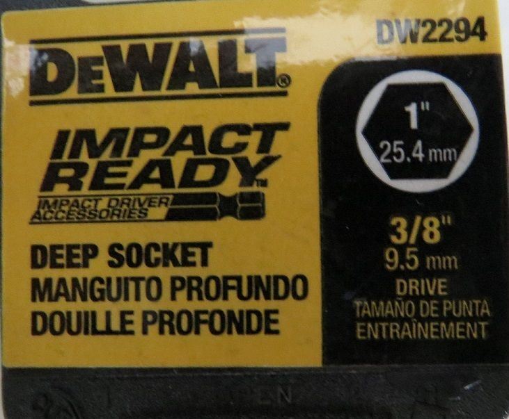 DeWalt DW2294 1" Impact Ready Deep Socket for 3/8" Dr
