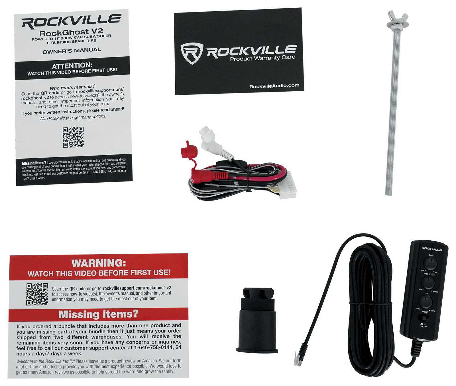 Rockville RockGhost V2 Powered 11" 800w Car Subwoofer Fits Inside Spare Tire