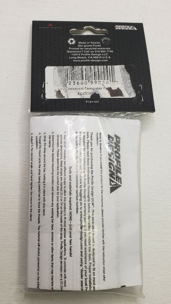 PROFILE DESIGN UNIVERSAL COMPUTER HANDLEBAR MOUNT 60MM - BLACK