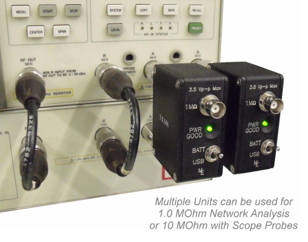 High-Z Spectrum Analyzer Amplifier, 1MOhm, 4pF, FETAMP1