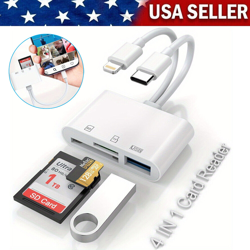 SD/TF Card Reader for iPhone/iPad/Android, Memory Card Reader for Camera Adapter