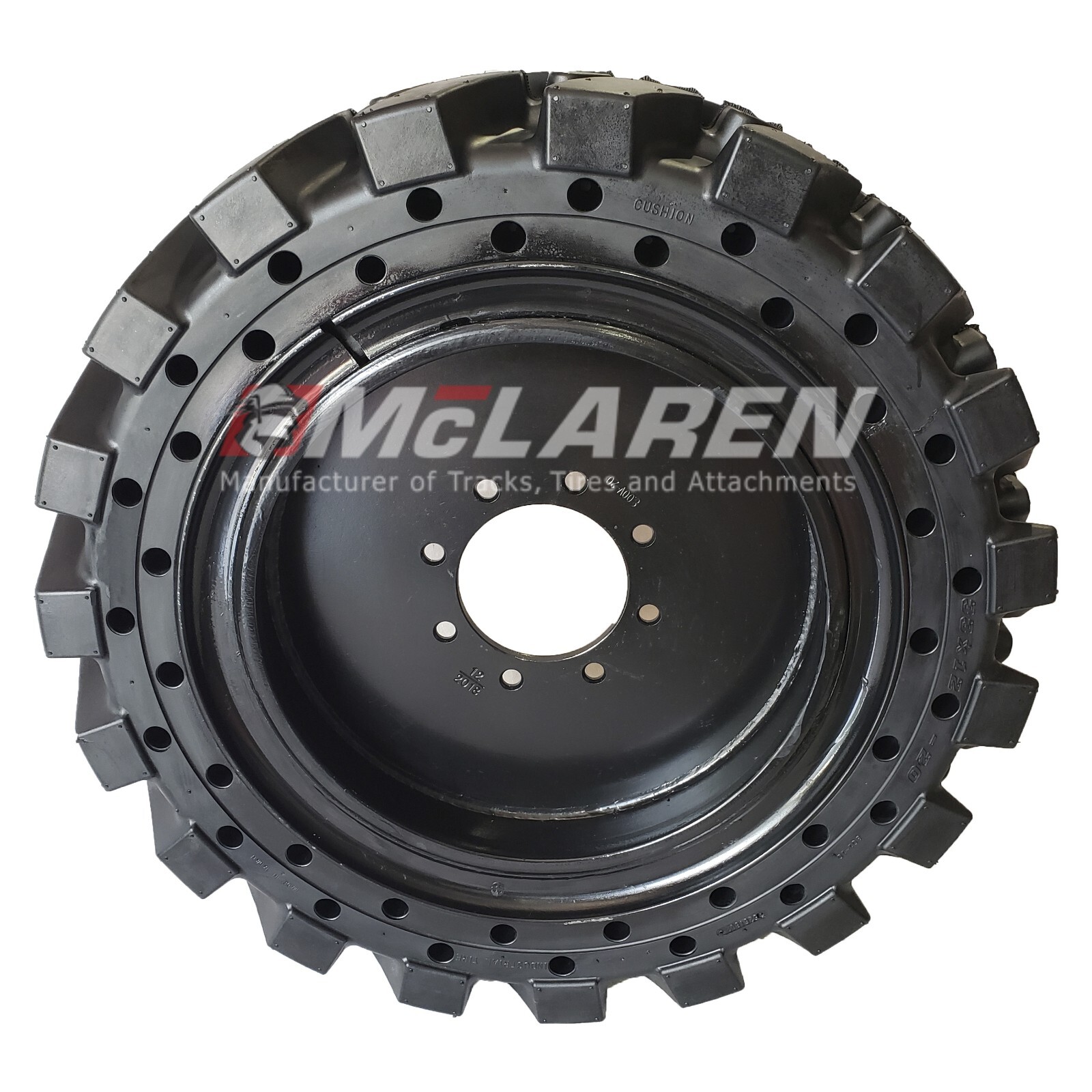 12x16.5 Maximizer GT 12 Inch Skid Steer Solid Tires w Rim Set of Four 33x12-20