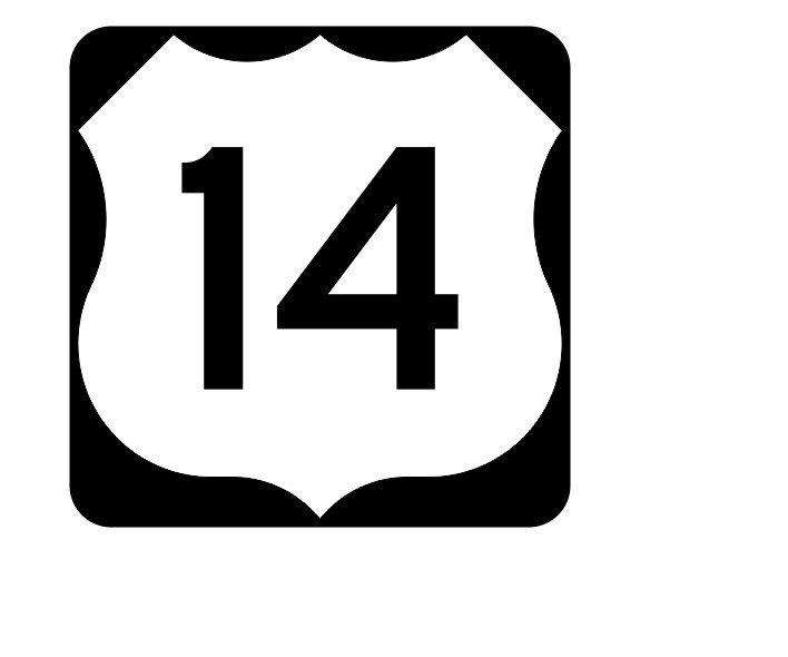 US Route 14 Sticker Decal