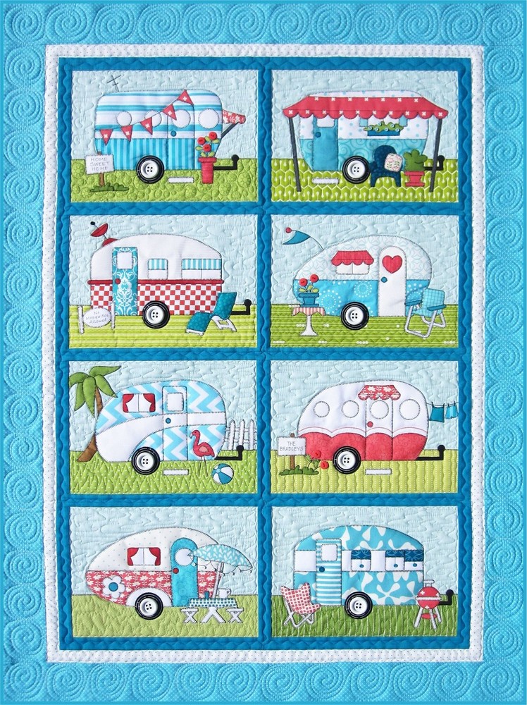 Amy Bradley Designs ABD269 Campers Quilt Pattern , Blue