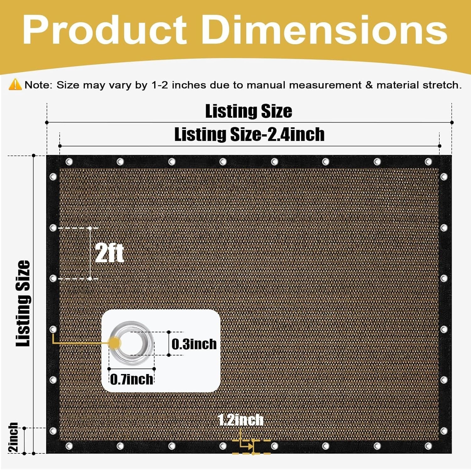 90% Sun Shade Cloth with Grommets, 10' X 12' Pergola Shade Cover Canopy, Mesh...