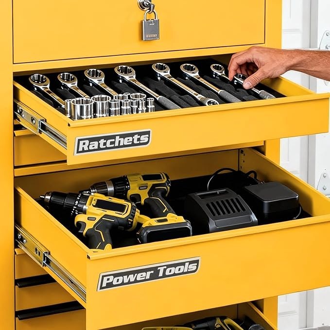 Magnetic Tool Box Labels, 12PCS Strong Magnet Toolbox Drawer Label for Toolboxes